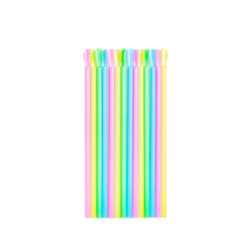 Pajitas Pla Cuchara Multicolor 20cm 100U