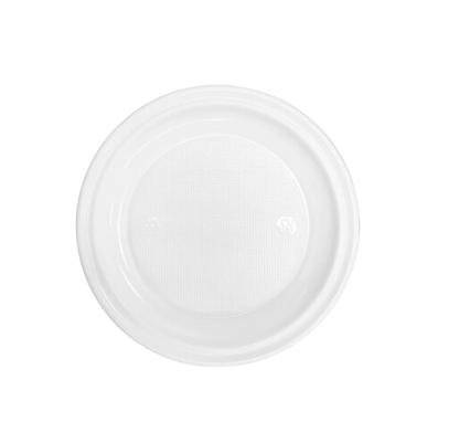 Plato Plástico Llano Postre 17cm 100U